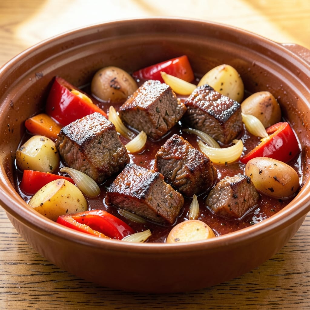 Beef Afritada Recipe in Slow Cooker: Filipino-Style Tomato and Potato Stew Simmered to Juicy Perfection