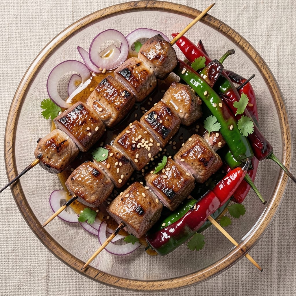 Asian Beef Kabobs Recipe: Skewered Spice and Charred Sweetness