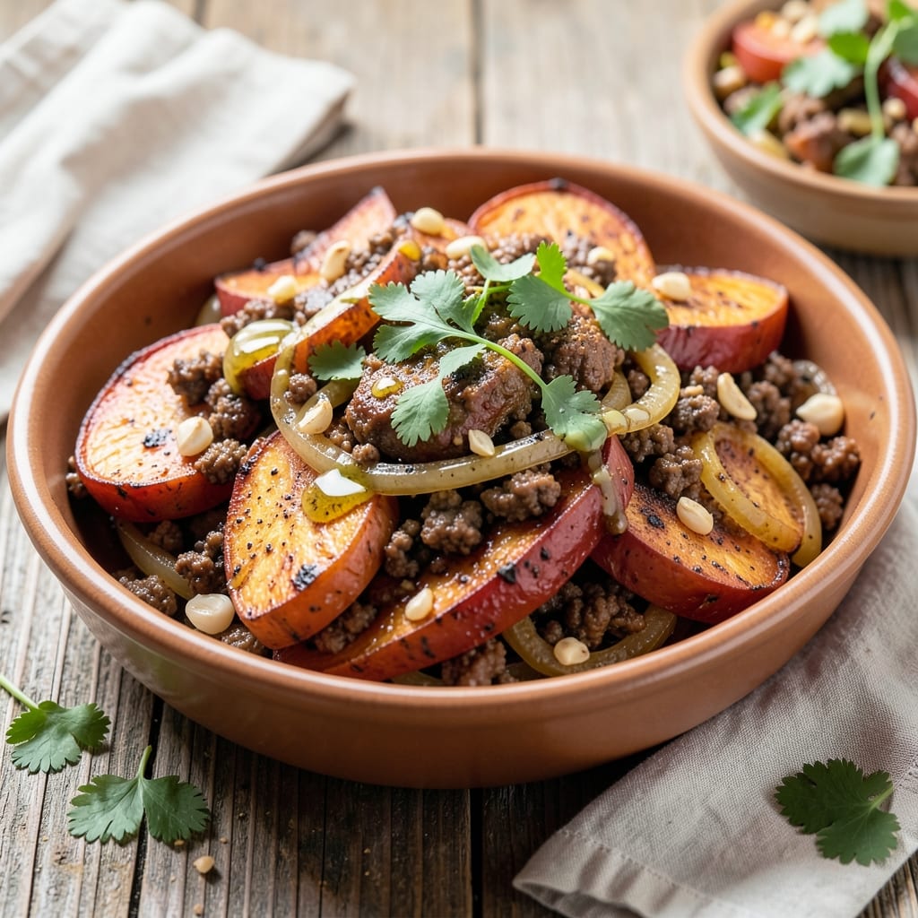 Baked Sweet Potato Ground Beef Recipe: Spiced Roast with Caramelized Sweetness