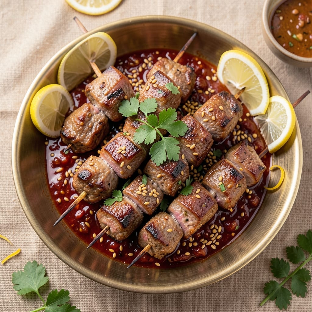 Arabic Beef Kebabs Recipe: Charred Spice and Lemon Zest Bites