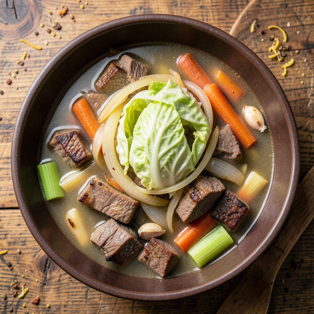 Award-Winning Vegetable Beef Soup Recipe With Cabbage: Deep Umami Harmony in One Pot