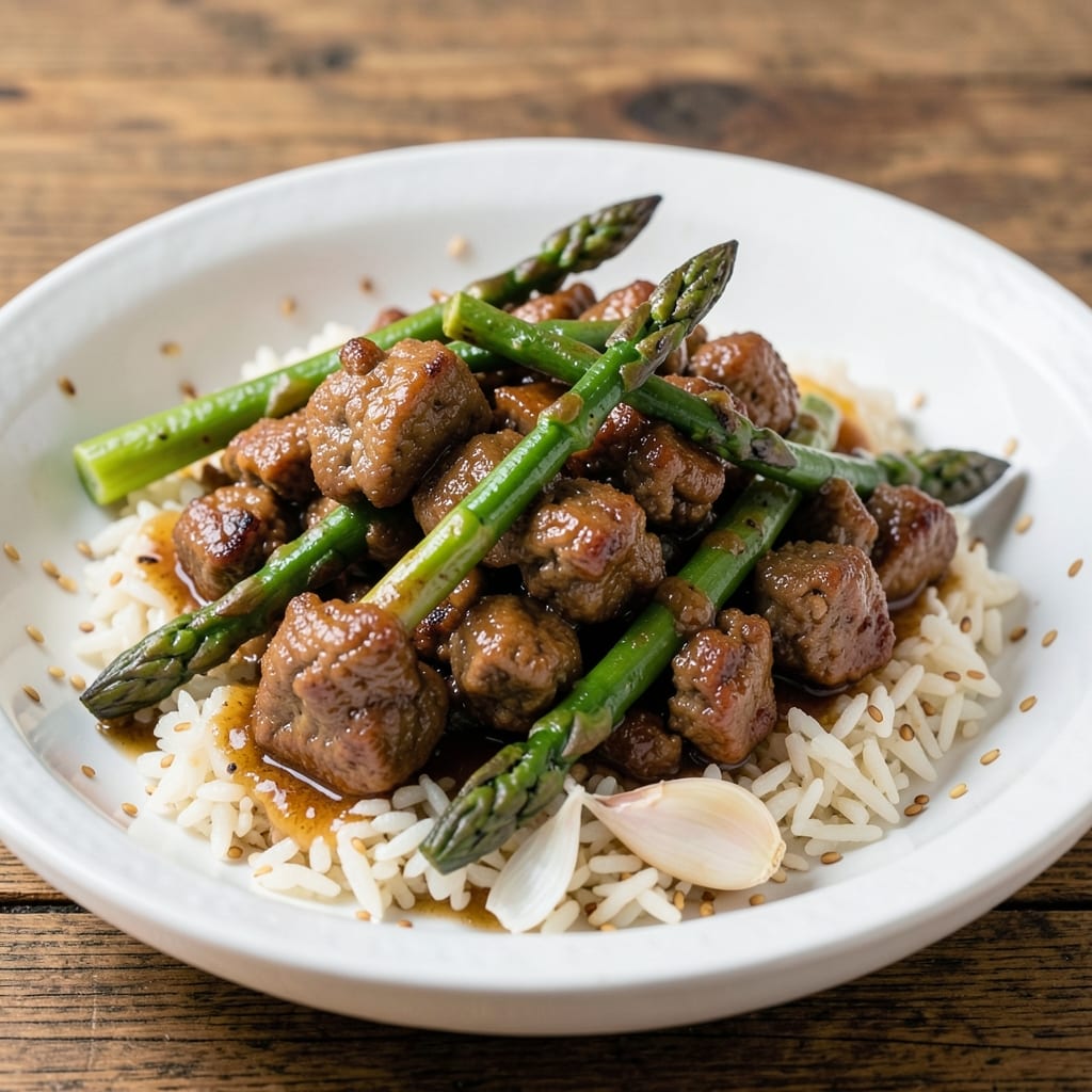 Asparagus Ground Beef Rice Recipe: One-Pan Umami Crunch in 30 Minutes