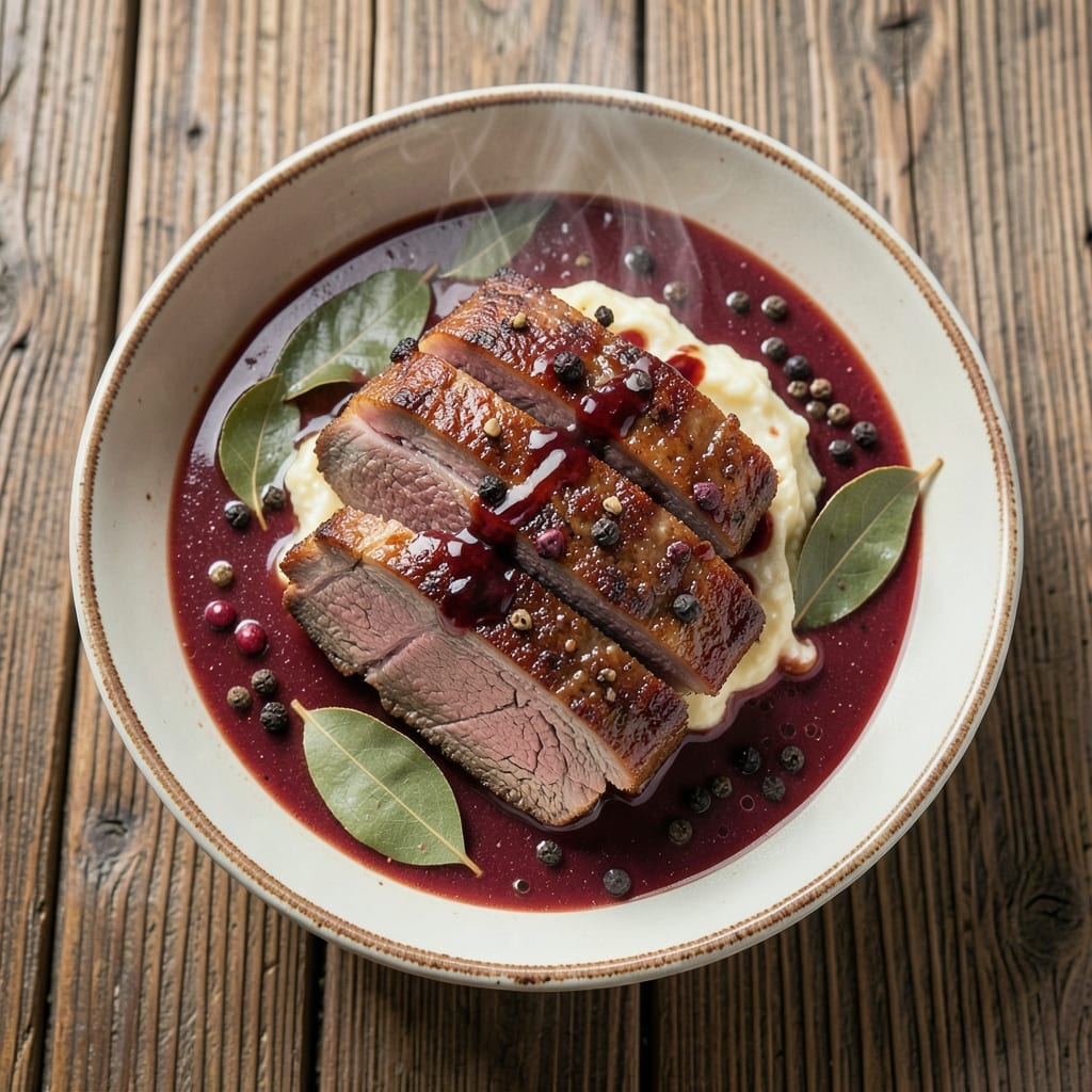 Austrian Boiled Beef Recipe: Silky Marinated Meat with Spiced Gravy