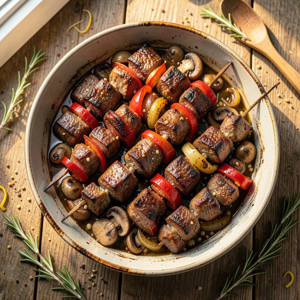 Baked Beef Kabob Recipe: Charred Crust Meets Juicy Pink Centers