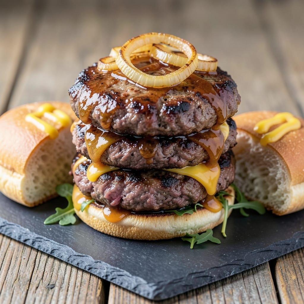 BBQ Beef Burgers Recipe: Smash-Patted Crust With Caramelized Onion Jam