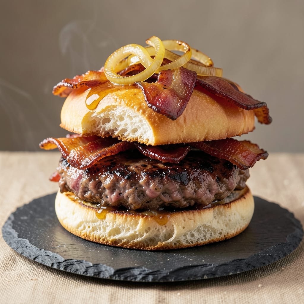 Bacon Ground Beef Burgers Recipe: Smoky Crispy Edges and Juicy Centers